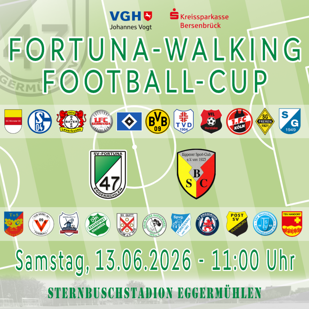 Auslosung für den Fortuna-Walking-Football-Cup 2026 veröffentlicht