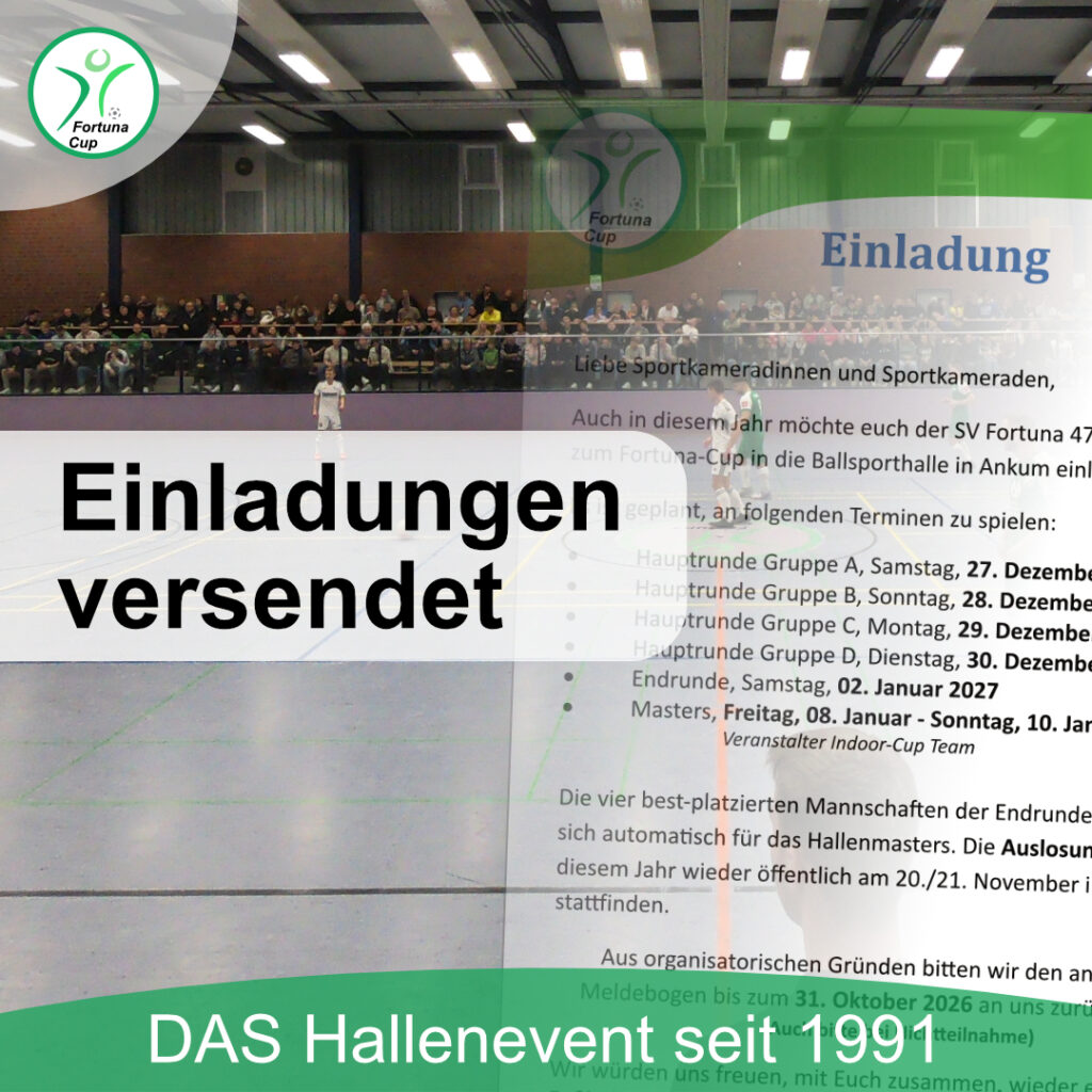 Fortuna-Cup 2027: Einladungen sind versendet!
